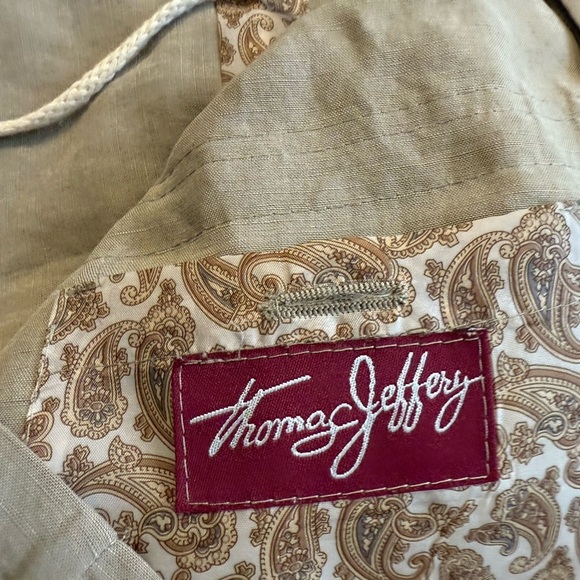 Thomas Jeffrey M Mint condition linen Men's Casual Beige Shirt Jacket- EUC - Picture 11 of 14